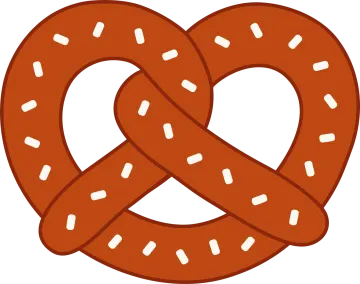 two pretzes in the shape of a heart