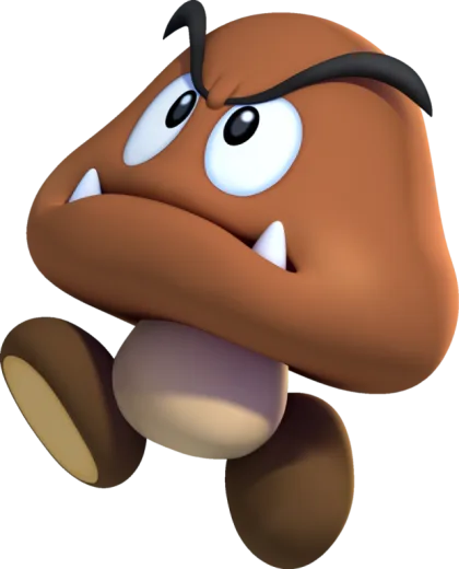 an image of a brown mushroom with big eyes