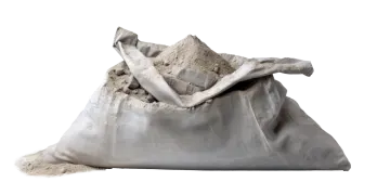 a bag of sand on a white background