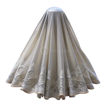 a white wedding veil with lace on it