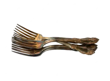 a metal fork with two forks on it