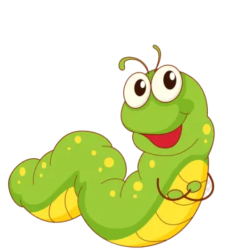 a green worm with yellow spots on its back