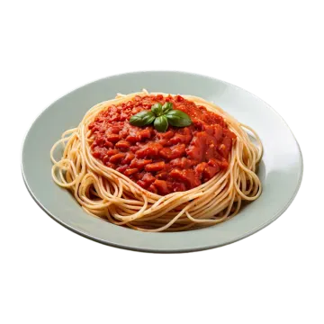 a plate with spaghetti and sauce on it