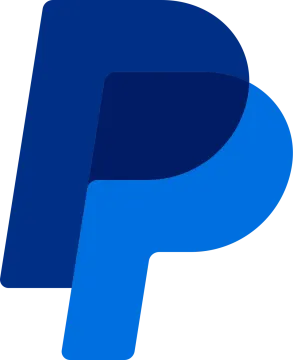 a blue p logo on a white background