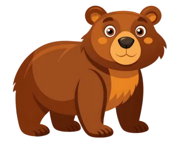 a brown bear on a white background