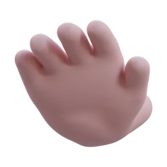 a close up of a hand on a white background