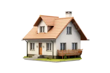 a small house on a white background