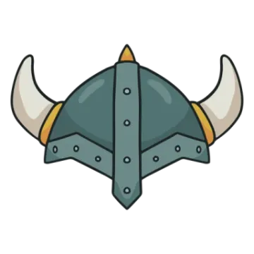 a viking helmet with horns