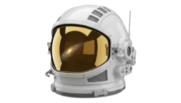 an astronaut's helmet on a white background