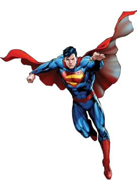 a superman flying through the air