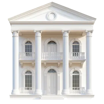 a large white house with columns and windows