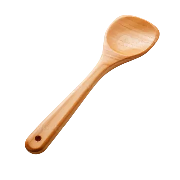 a wooden spoon on a white background