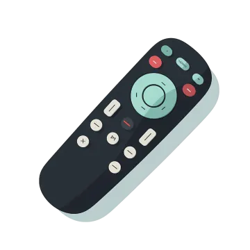 a remote control icon on a white background