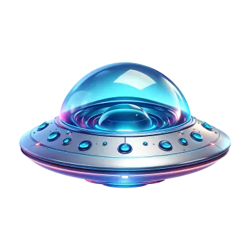 an image of a spaceship with blue lights