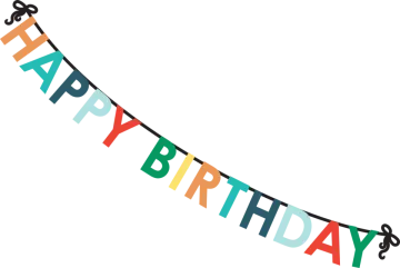 a birthday banner with the words happy birthday