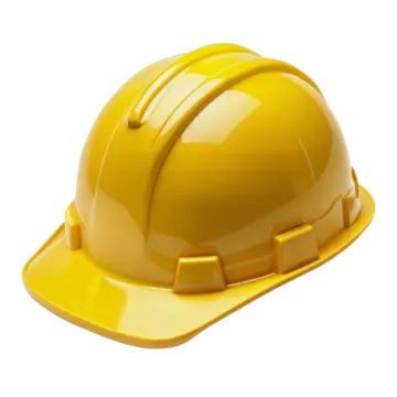 a yellow hard hat on a white background