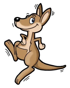 a cartoon kangaroo running