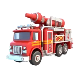 a red fire truck with a cannon on top