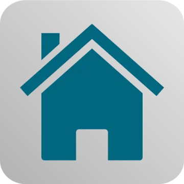 a house icon on a gray background