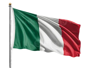 the flag of italy flying in the wind