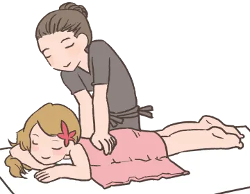 a woman is helping a little girl on the floor