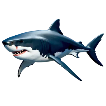a shark with its mouth open in the air
