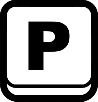 a black and white parking sign