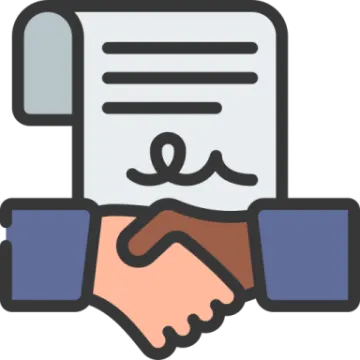 two hands shaking over a document