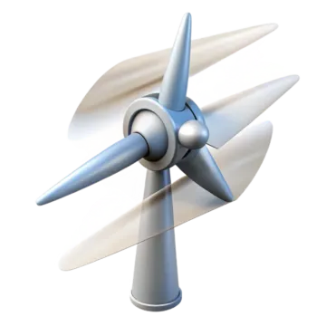 a wind turbine on a white background