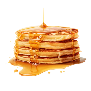 a stack of pancakes with syrup on top