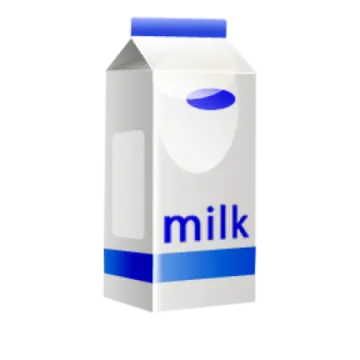 a carton of milk on a white background