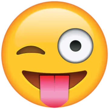a smiley face with its tongue sticking out