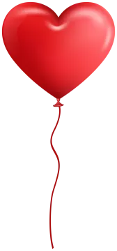 a red heart shaped balloon on a white background