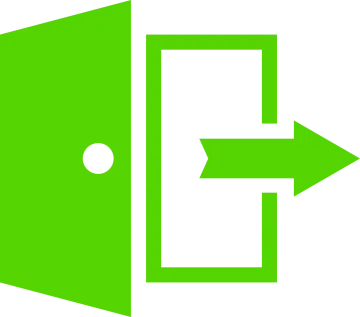 a green arrow with an arrow pointing to the right