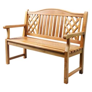 a wooden bench on a white background