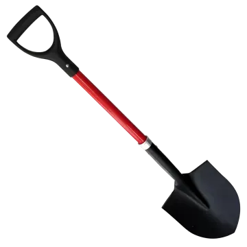 a black and red shovel on a white background