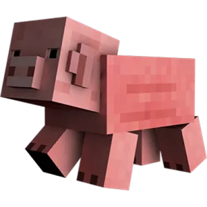 an image of a pink pig in minecraft