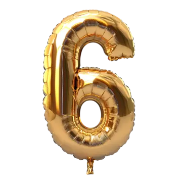 gold foil balloon number 6
