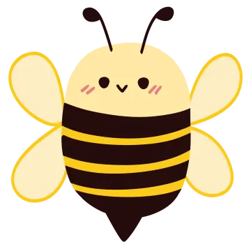a bee with yellow and black stripes