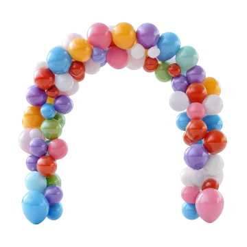 a bunch of balloons on a white background
