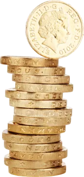 a stack of pound coins
