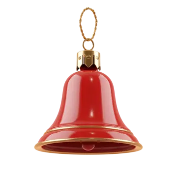 a red and gold bell hanging light