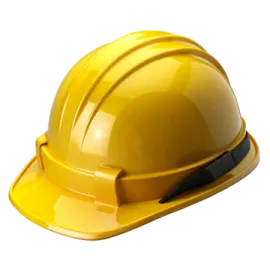 a yellow hard hat on a white background