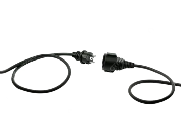 a pair of black cable connectors on white background