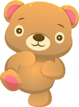 a brown teddy bear standing with its arms crossed