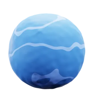 a blue ball on a white background