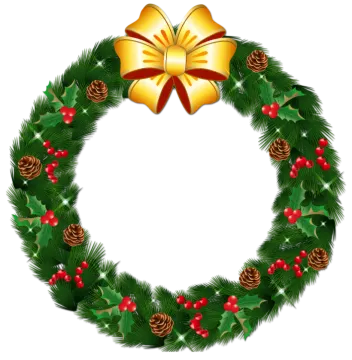 a christmas wreath with holly and pine cones