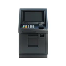 an atm machine on a white background