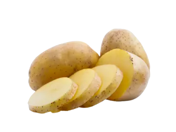 potatoes on a white background