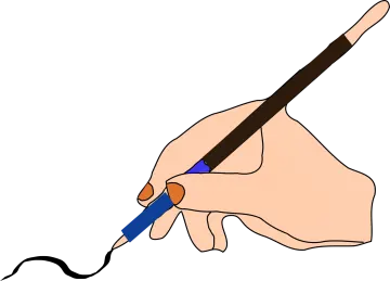 a hand holding a pencil and writing